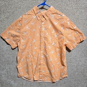 LANDS' END WHITE BIRDS AOP Button Down Shirt Size XL (17-17.5)